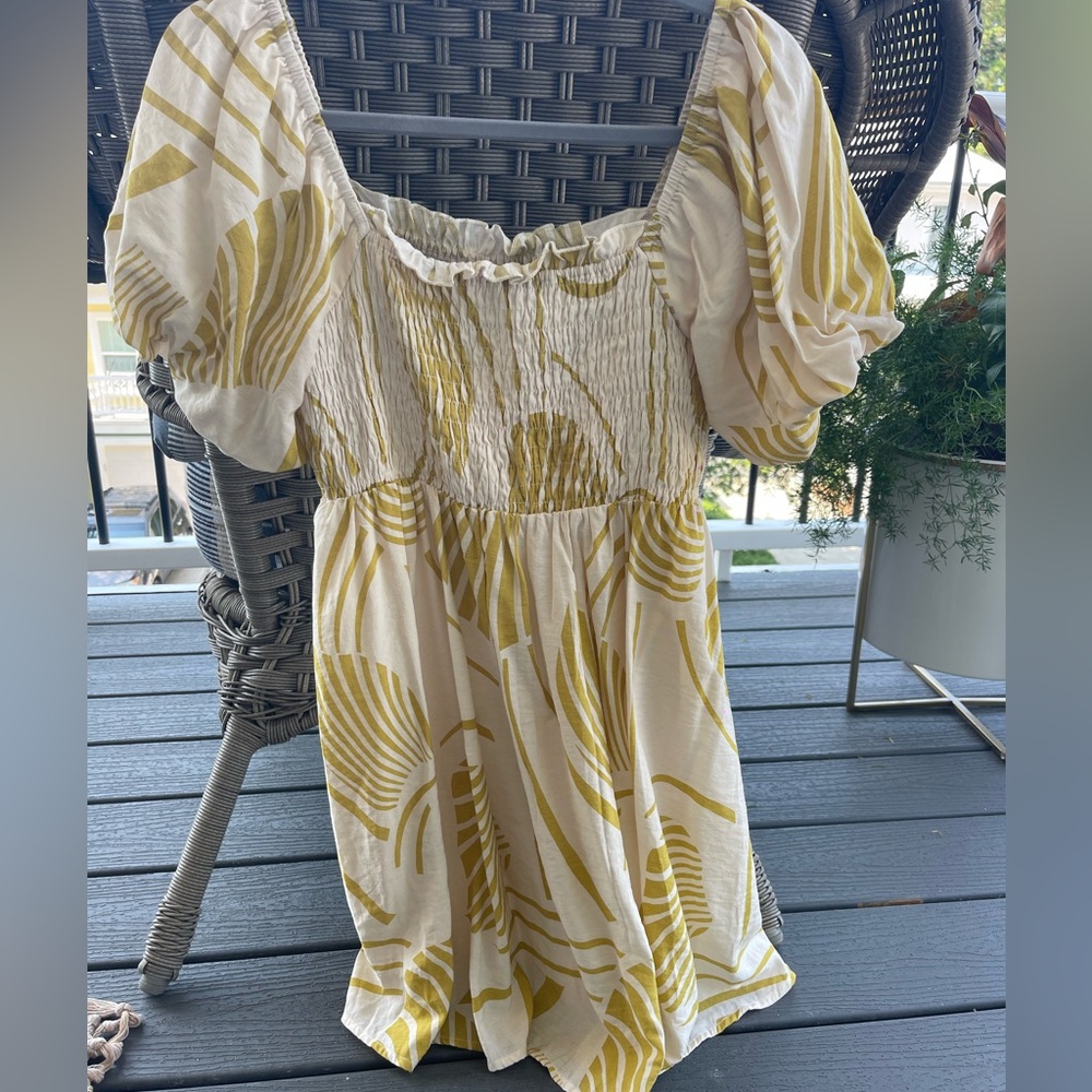 Yellow and Cream Mini Dress